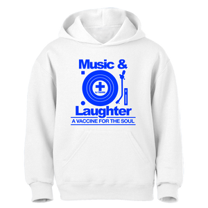 Music & Laughter White Hoodie